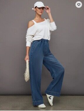Carbon 38 Chambray Pull On Pants XS
